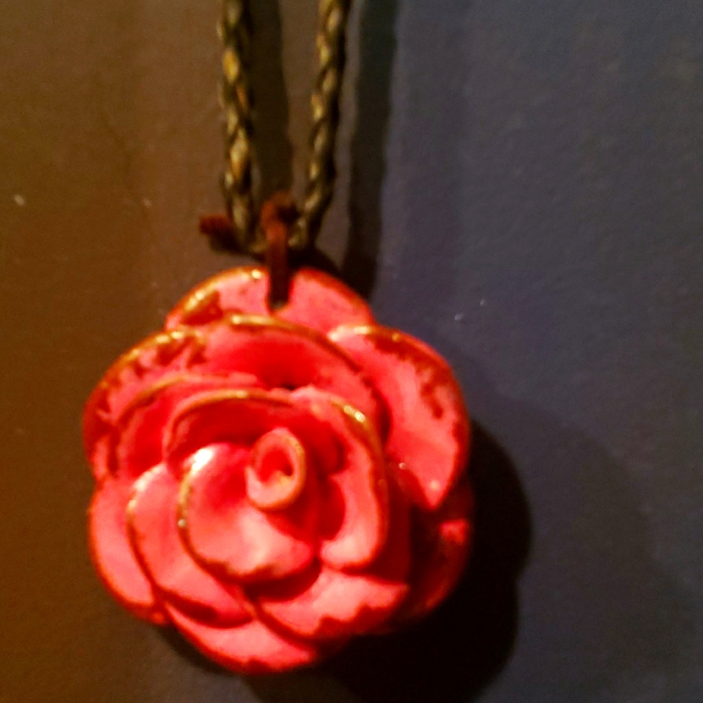 Handmade rose necklace